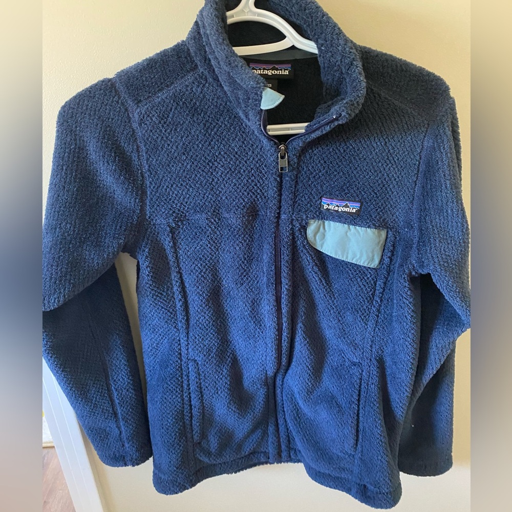 Patagonia Navy Textured Fleece Jacket
